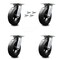 Service Caster 8 Inch Rubber on Steel Caster Set with Roller Bearings and Swivel Locks SCC SCC-35S820-RSR-BSL-4 - alternate 3